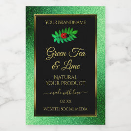 Rótulo de Produto Preto, Largura Metálica Verde