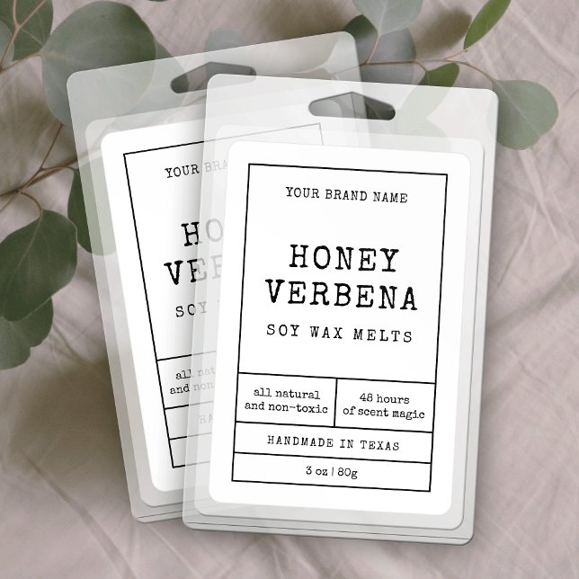 Rótulo de Produto Retângulo Comercial de Vela Apot (Rustic black & white rectangle product labels with vintage style fonts + apothecary layout)