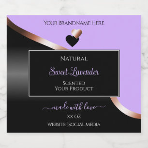 Rótulo de produto Rosa de aspersão preto-lavanda D