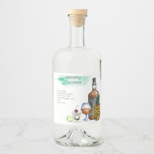 Rótulo de Receita de Coquetel de Assinatura Presen