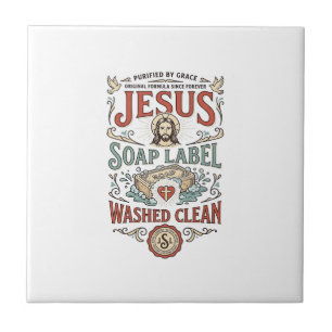 Rótulo de Sabão Jesus Lavado Limpo Sabão Jesus Lav