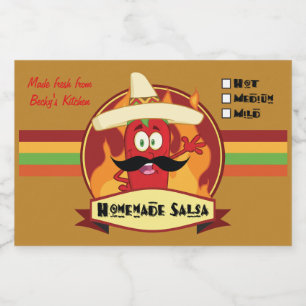 Rótulo de Salsa Caseira (7,5 cm x 5 cm)