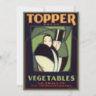 Rótulo de Tampa de Legume Vintage, Romance Art Déc