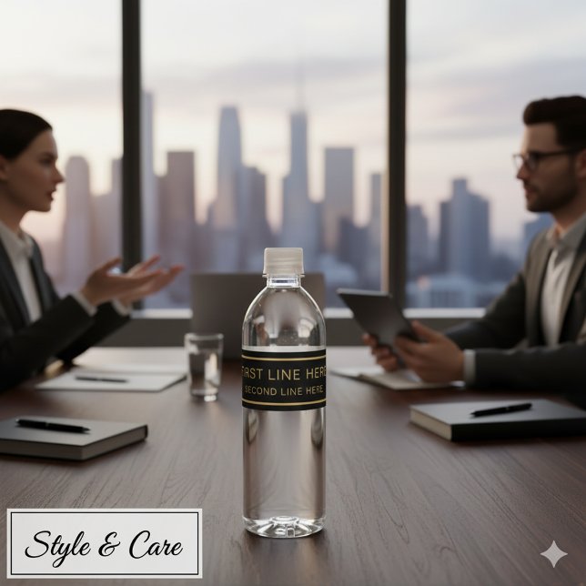 Rótulo de texto personalizado em duas linhas 21,6c (Two Line Custom Text 8.25x1.75 Water Bottle Label)