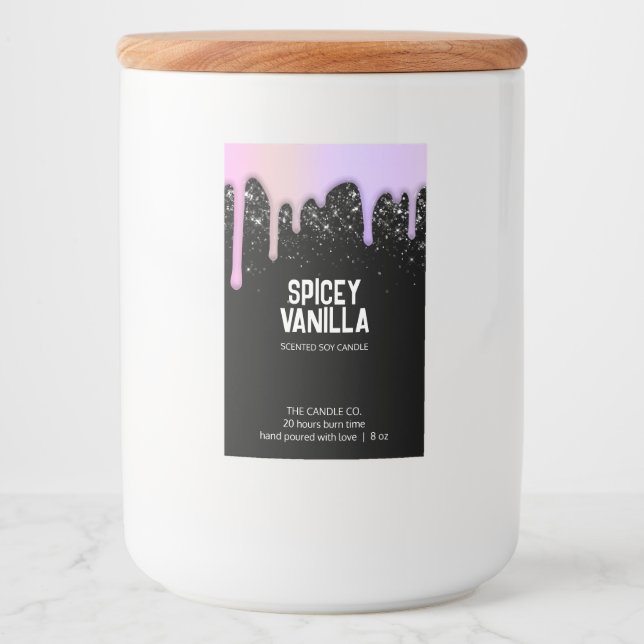 Rótulo de Vela de Unidades Púrpuras Rosa de Tendên (Frente)