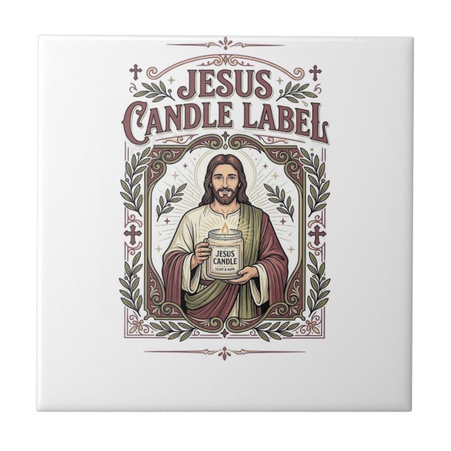 Rótulo de Vela Jesus Vela Jesus Fé Cristã Vi (Frente)