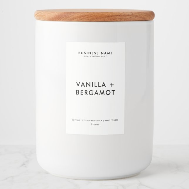 Rótulo de Vela Minimalista Moderno (Frente)