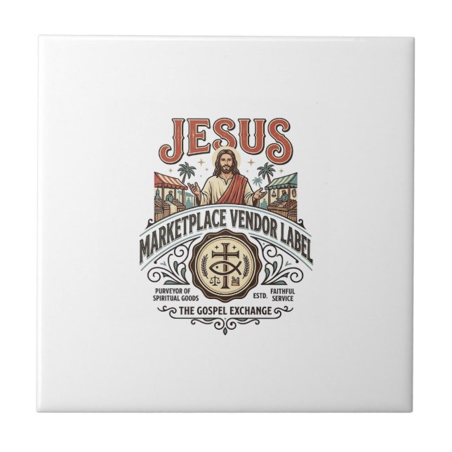Rótulo de Vendedor do Mercado de Jesus Rótulo de V (Frente)