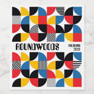 Rótulo de Vinho Abstrato