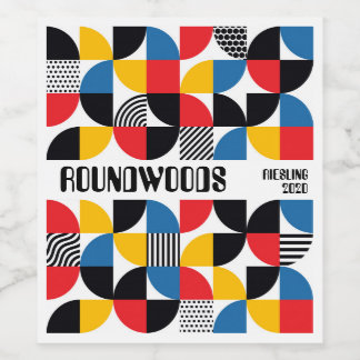 Rótulo de Vinho Abstrato