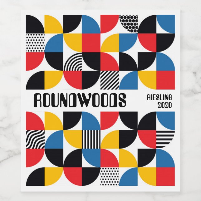 Rótulo de Vinho Abstrato (Rótulo Único)