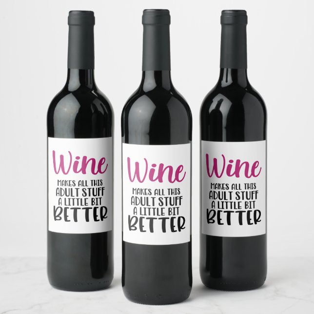 Rótulo de Vinho Adulto Engraçado (Garrafas)