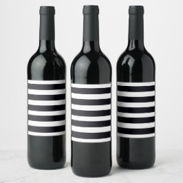 Rótulo de Vinho Branco e Preto Moderno