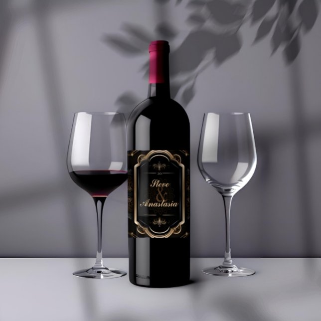 Rótulo de Vinho da Camada de Máscara Dourada Elega (Criador carregado)