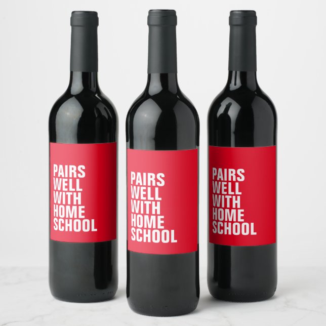 Rótulo de vinho da escola doméstica engraçado (Garrafas)