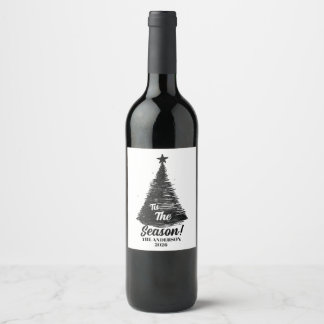Rótulo de Vinho da Estação de Natal | Desenho manu