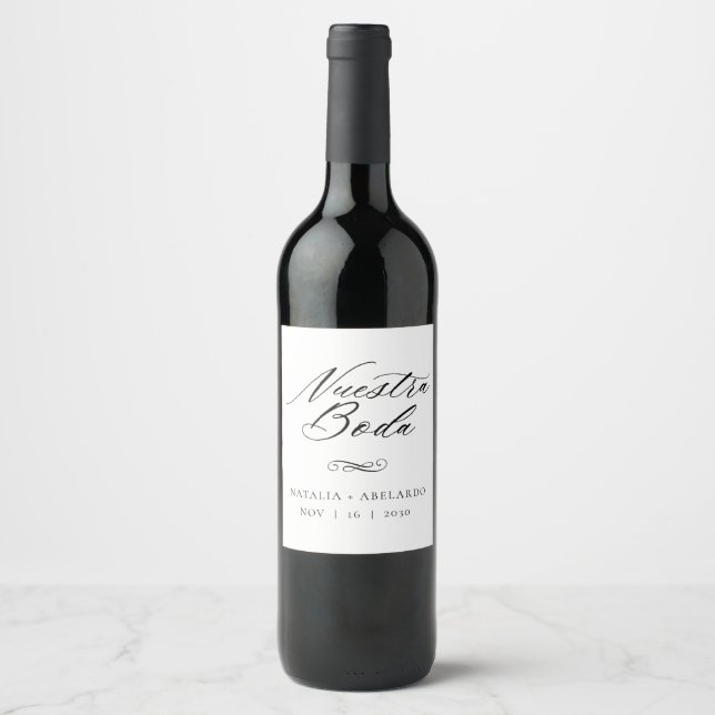 Rótulo de vinho da Nuestra Boda (Frente)