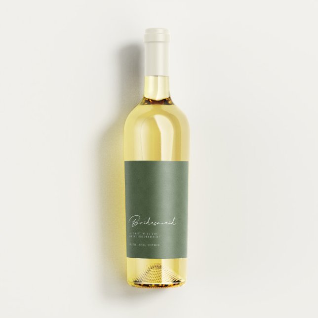 Rótulo de Vinho da Proposta Verde de Bridesmaid da (Criador carregado)