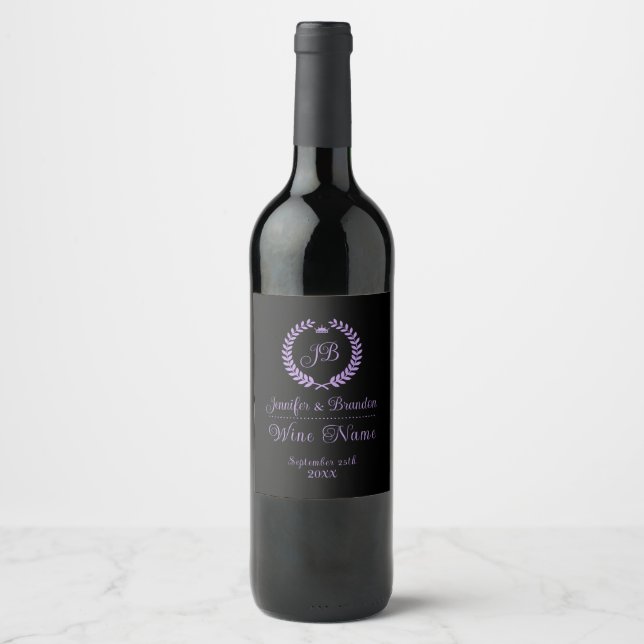 Rótulo de vinho da Raiva Roxo-preto (Frente)