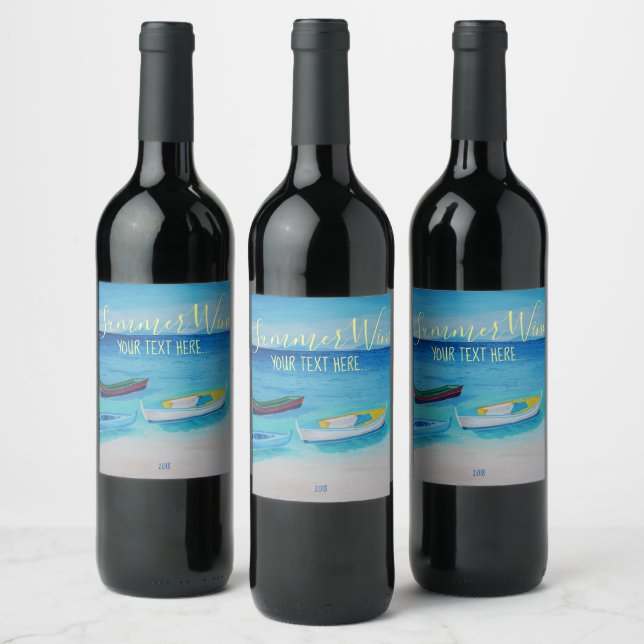 Rótulo de Vinho das Embarcações de Esguicho Amarel (Garrafas)