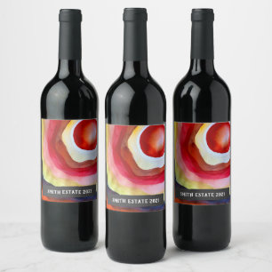 Rótulo de vinho de arte da abstrato