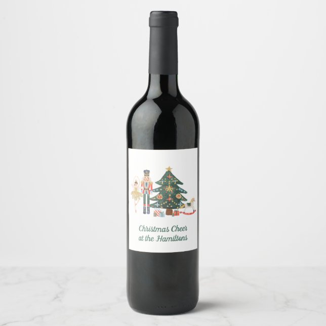 Rótulo de Vinho de Biscoito Personalizado de Natal (Frente)