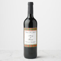 Rótulo de Vinho de Casamento da Escócia Gibson