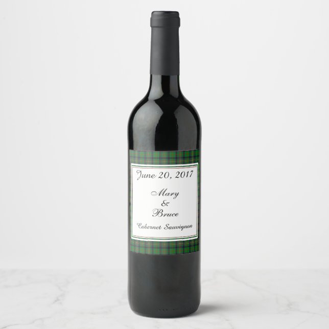 Rótulo de Vinho de Casamento da Escócia Kennedy (Frente)