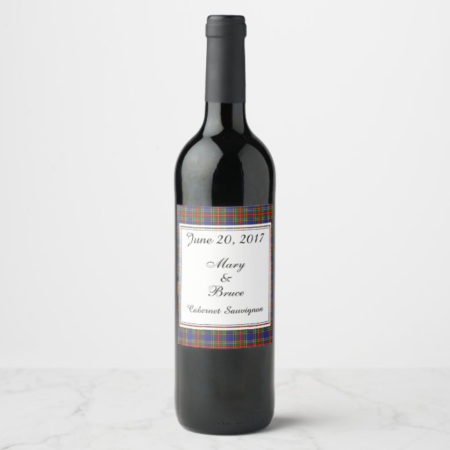 Rótulo de Vinho de Casamento da Escócia MacBeth (Frente)