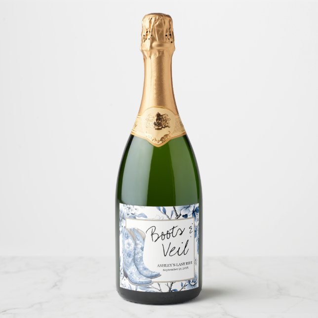Rótulo de Vinho de Casamento da Rapariga Floral Ru (Frente)