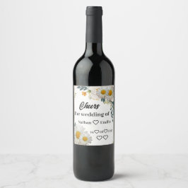 Rótulo de Vinho de Casamento das Flores