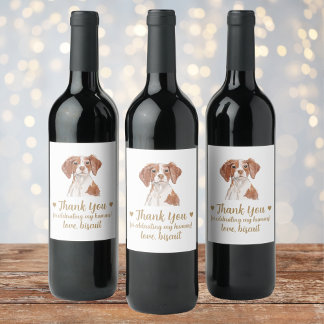 Rótulo de Vinho de Casamento de Cães Personalizado