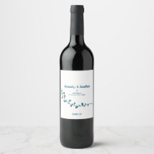 Rótulo de Vinho de Casamento de Fern Minimalista