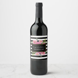Rótulo de Vinho de Casamento de Flores
