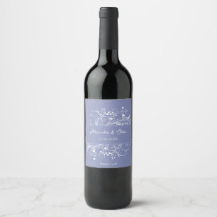 Rótulo de Vinho de Casamento de Flourish-winkle