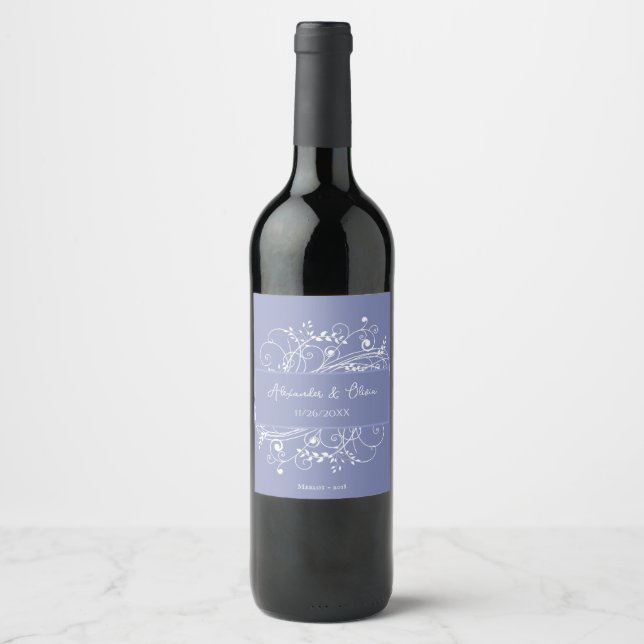Rótulo de Vinho de Casamento de Flourish-winkle (Frente)