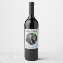 Rótulo de Vinho de Casamento de Inverno com Purpur