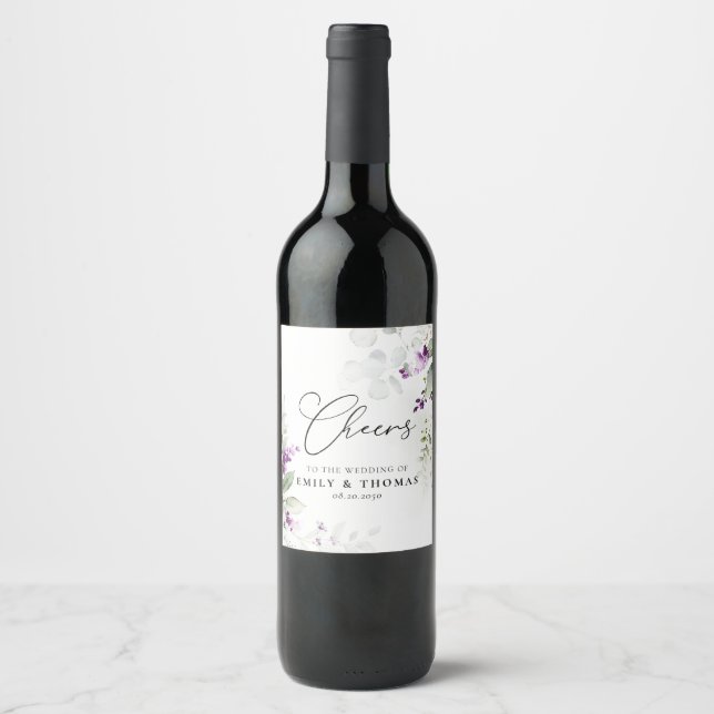 Rótulo de Vinho de Casamento de Lavandas de Verdur (Frente)
