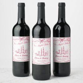 Rótulo De Vinho De Casamento De Mão Branca Rosa