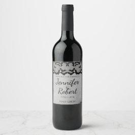 Rótulo de Vinho de Casamento de Pé Gótica Elegante