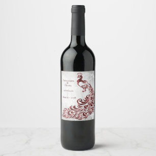 Rótulo de Vinho de Casamento de Vinha de Pavão Ver