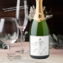 rótulo de vinho de casamento desenhado à mão