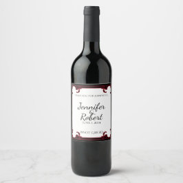 Rótulo de Vinho de Casamento do Quadro Gótico Verm