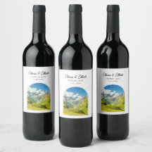 Rótulo de Vinho de Casamento dos Alpes Franceses