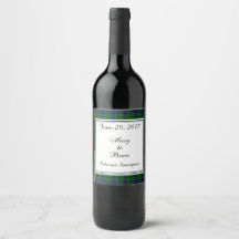 Rótulo de Vinho de Casamento Escocês Austin