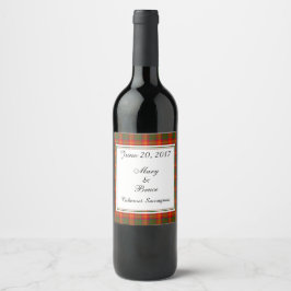 Rótulo de Vinho de Casamento Escocês Burns
