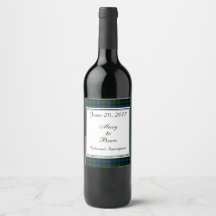 Rótulo de Vinho de Casamento Escocês Campbell
