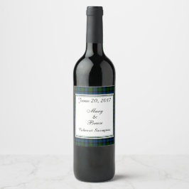 Rótulo de Vinho de Casamento Escocês Campbell