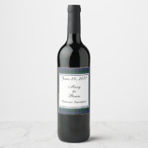 Rótulo de Vinho de Casamento Escocês Cooper