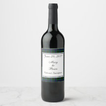 Rótulo de Vinho de Casamento escocês Davidson